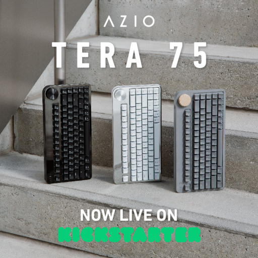 AZIO Launches Tera 75 Keyboard, a Mechanical Keyboard With Interchangeable Design Materials — Now Live on Kickstarter