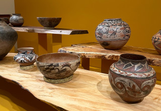Installation view of 'Grounded in Clay: The Spirit of Pueblo Pottery'