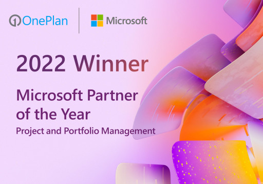 OnePlan Recognized Back-to-Back as Microsoft's Global Partner of the Year for Project & Portfolio Management in 2021 and 2022