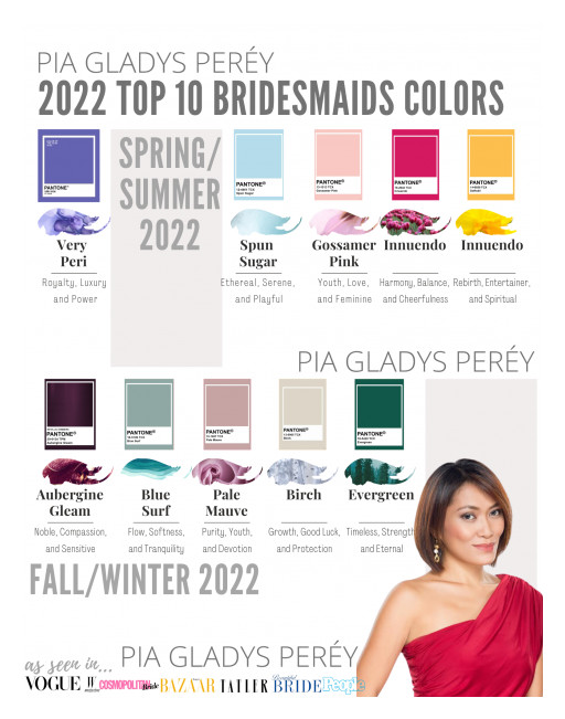 Pia Gladys Peréy Names Top 10 Colors of the Year for Bridesmaids