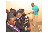 Students at a drug education lecture in Nigeria