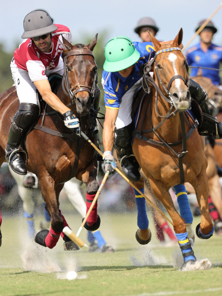 Top Players Facundo Pieres and Juan Britos in the Gold Cup Semi-Finals. Credit Alex Pacheco.