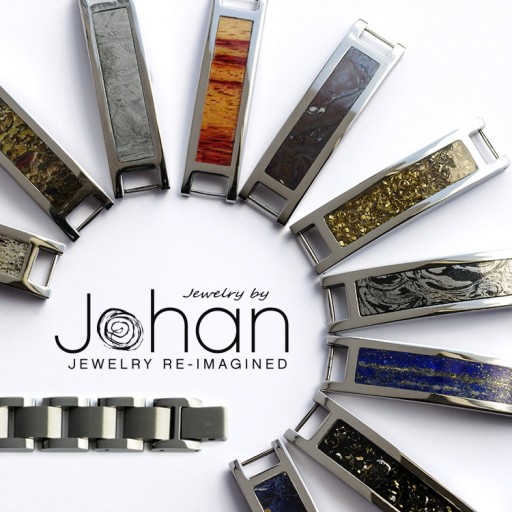 Jewelry by Johan Released New Line of Interchangeable Men's Bracelets With Meteorite, Dino Bone, Antler, Exotic Wood