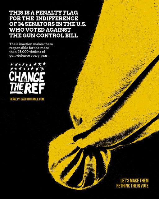 Change the Ref Announces Penalty Flag for Change, the Campaign to Mark the Inaction of the 34 'Pro Gun' Senators
