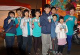 Volunteers from the Taiwan's Drug- Free World Association, invited to the Chia-Yi's Shin-Gong Fong-Tian Temple for the temple's 125th anniversary celebration