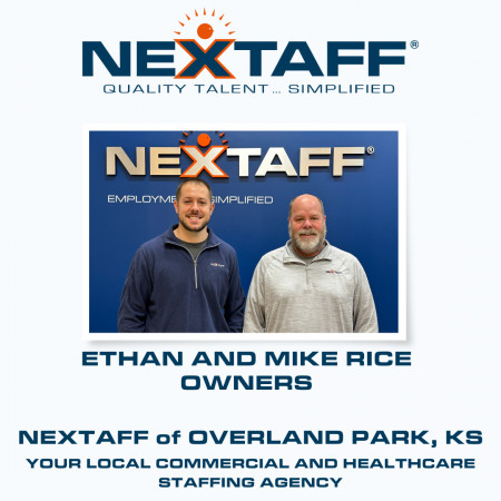Ethan and Mike Rice, Owners of NEXTAFF of Overland Park, KS