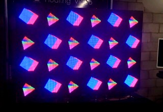 Moving Video Tiles Create Visual Surprise at Events and Exhibits