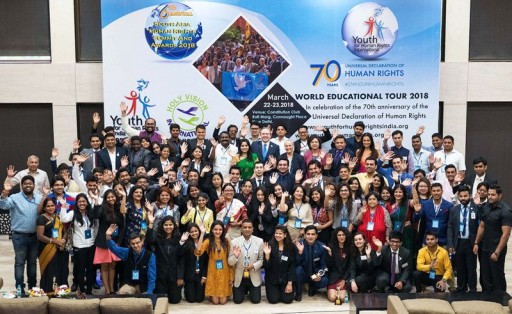Youth and Dignitaries Welcome Human Rights World Tour to India