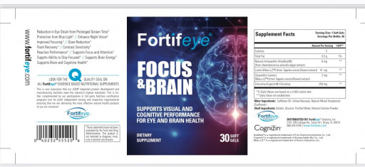 Introducing Fortifeye Focus and Brain. All-Natural Evidence-Based Supplement to Support Brain Health, Eye Health and Improved Focus