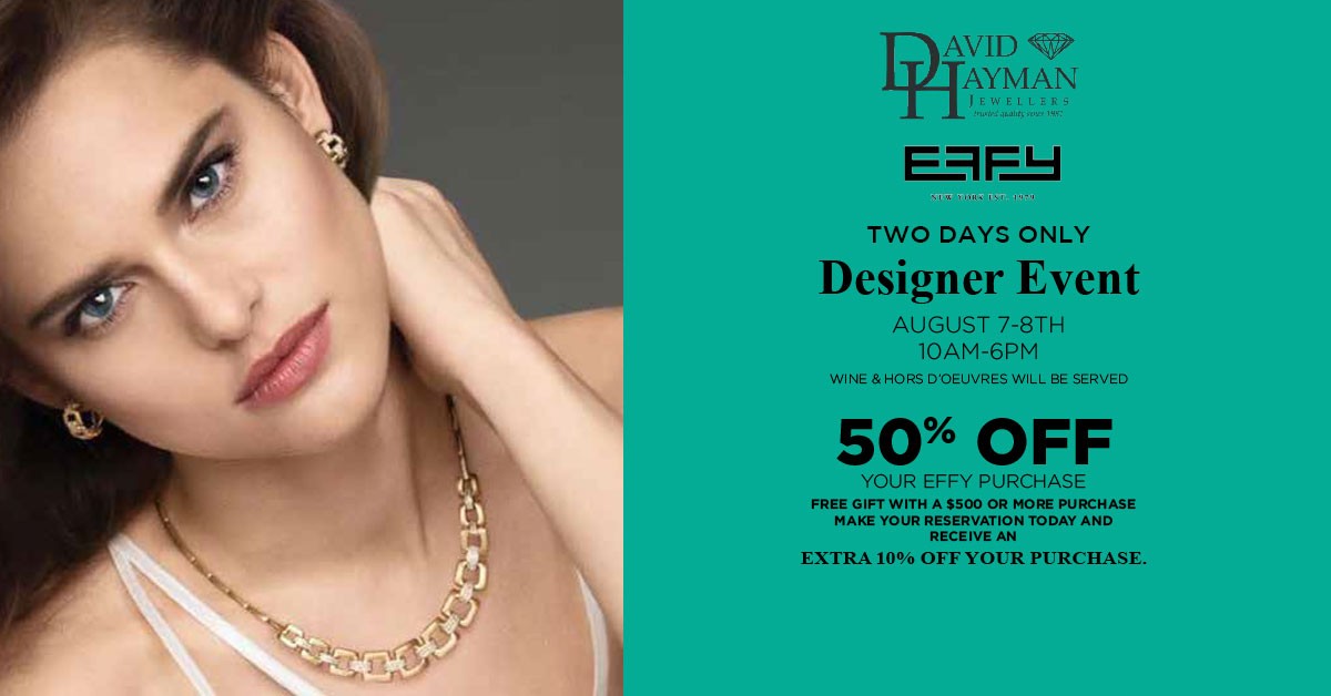 David Hayman Jewellers to Host TwoDay Effy Trunk Show With 50 Off on