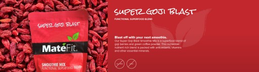 Super Goji Berry Blast is a superfood smoothie mix blend