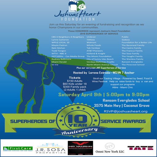Joshua's Heart Celebrates 10 Years of Super Service in a Super Heroes of Service Awards Fundraiser