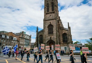 CCHR marched from Scott Monument to Edinburgh International Conference Centre where the convention took place.