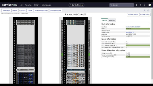 Rack Elevation Views in ServiceNow