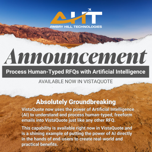 Ambry Hill Technologies Automates Aviation Aftermarket RFQ Quoting With Artificial Intelligence (AI)