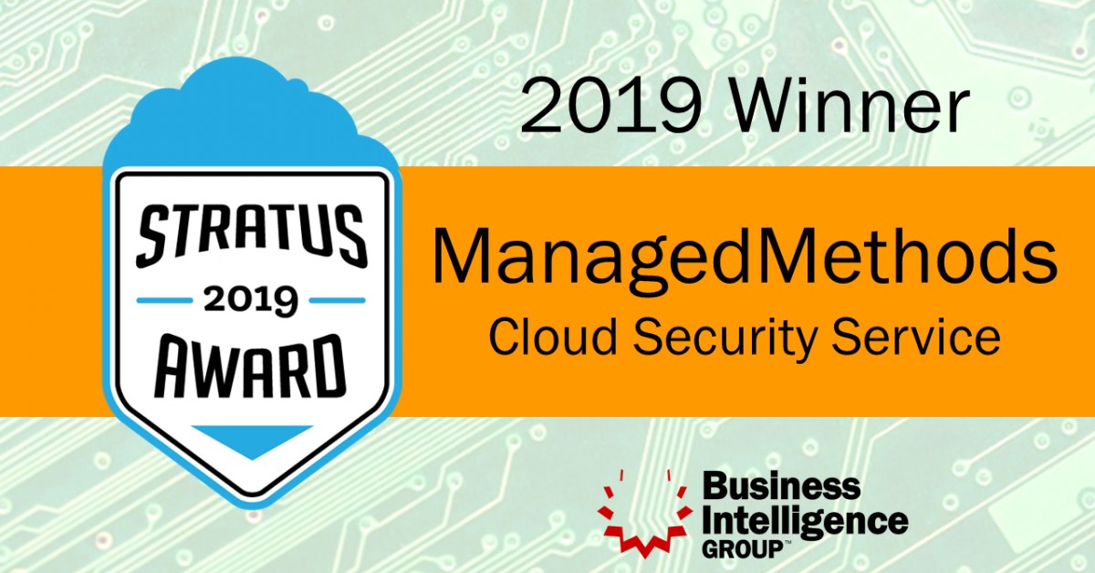 ManagedMethods Wins 2019 Stratus Award for Cloud Computing | Newswire