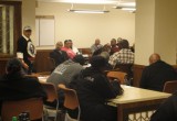 Los Angeles Police Department and the gang intervention group Ceasefire meet at the Church of Scientology Community Center on 81st and Vermont to evaluate the current state of violent crime in South Los Angeles and coordinate prevention strategies.