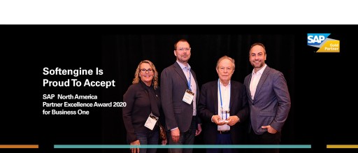 Softengine Receives SAP® North America Partner Excellence Award 2020 for SAP Business One