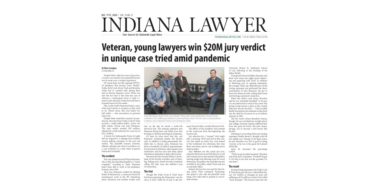 Lawyer Admitted for Five Weeks Helped Indianapolis Firm Obtain 20M