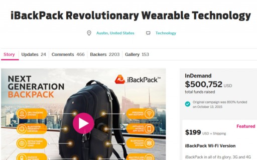 iBackPack Tops $500k on Crowdfunding Site Indiegogo