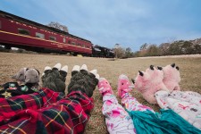 Pajamas and Slippers at Texas State Railroad's Polar Express