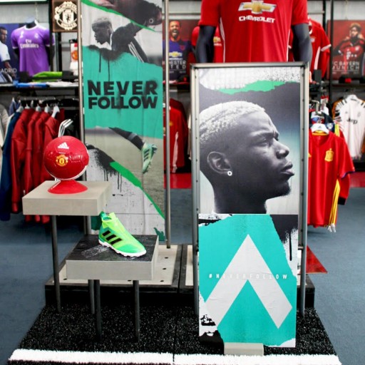 Soccer and Rugby Imports Features New Apparel Wall, Floor Fixtures, and Footwear Wall for Adidas in Three Storefronts