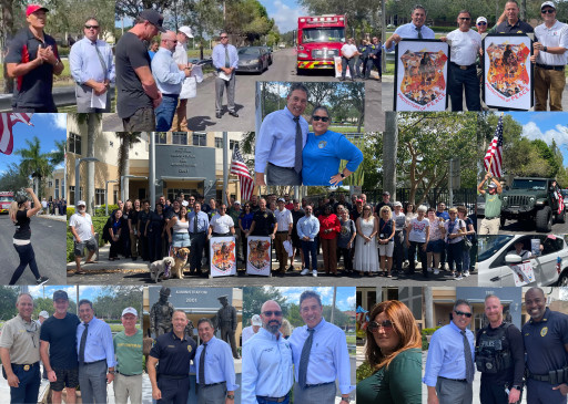 America's Veterans Honoring First Responders in the Veterans Networking Alliance (VNA)'s Parade: Faith, Family, Fire, & FrontLiners: Protectors of Peace
