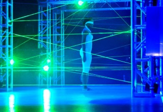 A Maze of Laser Light Created for Interaction With Competing Dancers