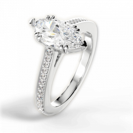 Ritani Pavé Vaulted Diamond Engagement Ring