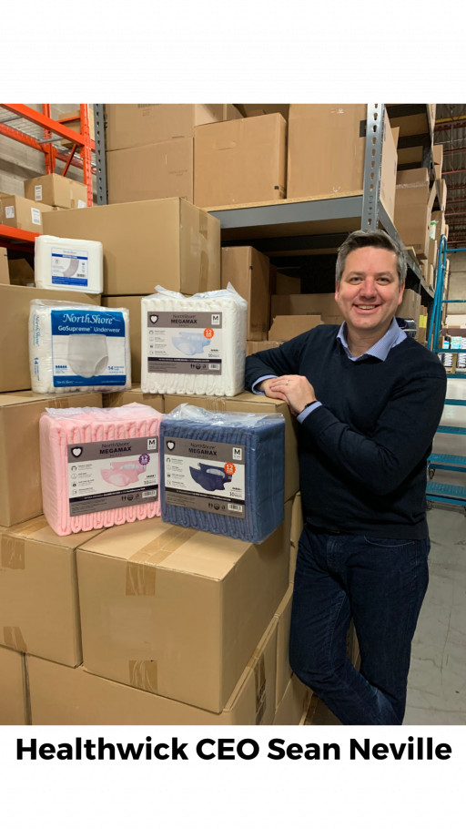 Healthwick CEO with NorthShore Care Supply Adult Diapers