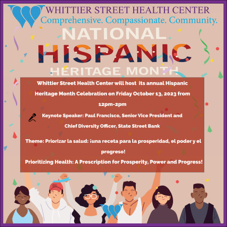 Whittier Street Health Center to Host Hispanic Heritage Month Celebration on October 13th