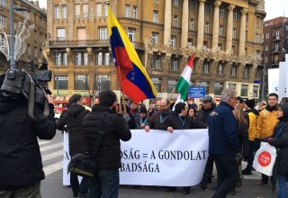 Scientologists marched in the name of religious freedom for all in Budapest