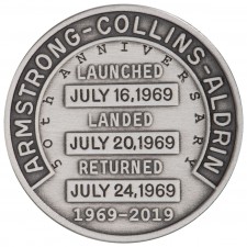 Silver-Plated Apollo 11 Robbins Medal Commemorative, Reverse Side