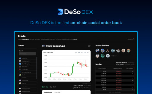 Coinbase-Backed DeSo DEX Launches as World's Fastest On-Chain Order Book Exchange