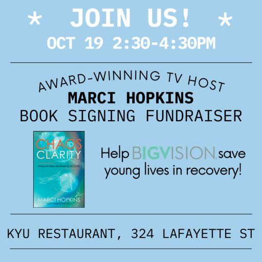 Local Award-Winning TV Host Book Signing Oct. 19 to Help Save Young Lives in Recovery