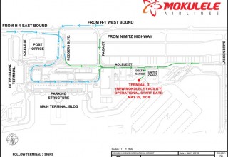 Map to New Location for Mokulele at HNL