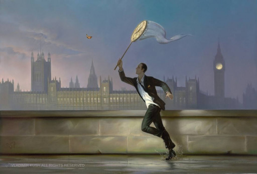 Vladimir Kush Unveiled His New Painting ‘Time Catcher’