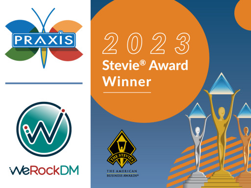 Praxis AI and We Rock DM Honored Two Silver 2023 American Business Awards (The Stevie AwardsTM) in Web Design and Navigation/Structure