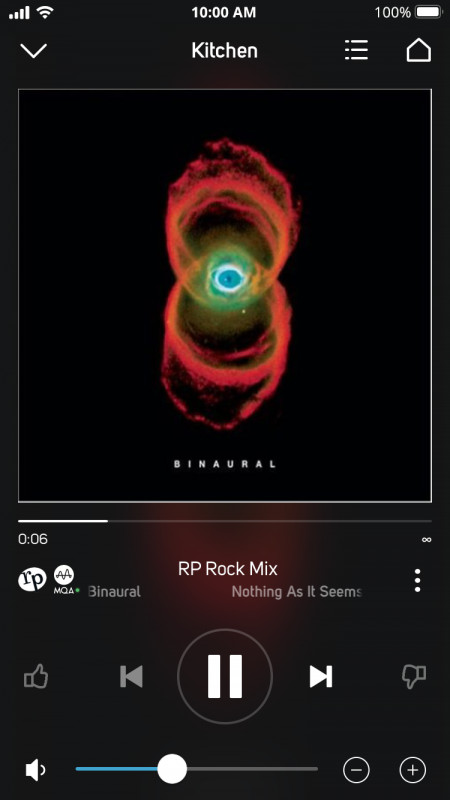Screenshot of Radio Paradise's RP Rock Mix in MQA