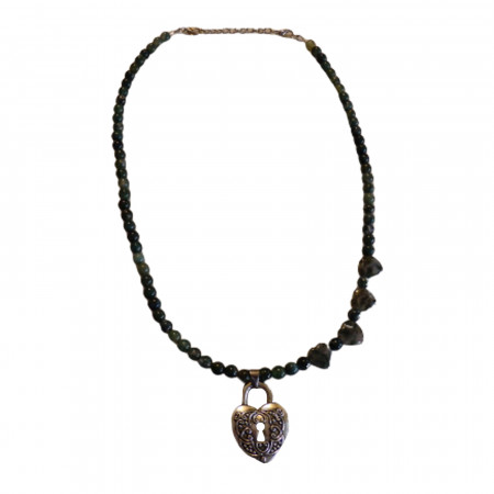 Moss Agate hearts Necklace