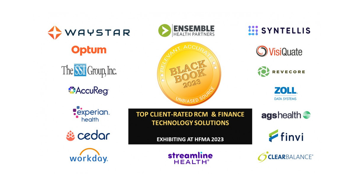 Top Client-Rated Finance & Revenue Cycle Solutions Exhibiting at HFMA Annual Meeting June 25-28, Black Book Research User Survey