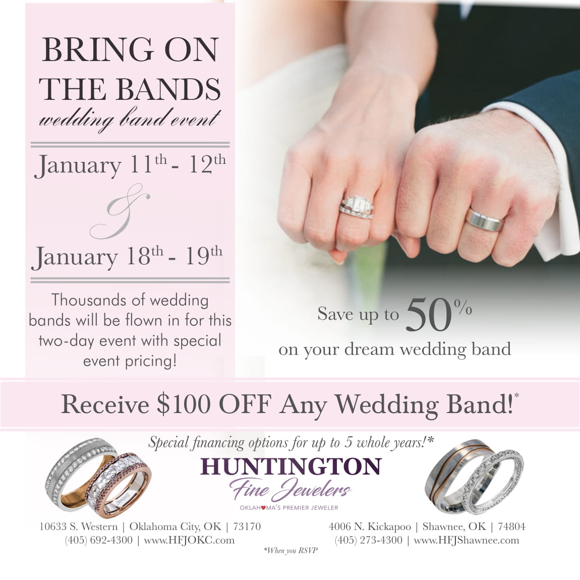 Huntington Fine Jewelers Offers Designer Wedding Bands Up to 50 Off at