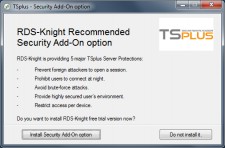 Install RDS-Knight Add-on along with TSplus 11.40 Setup or Update