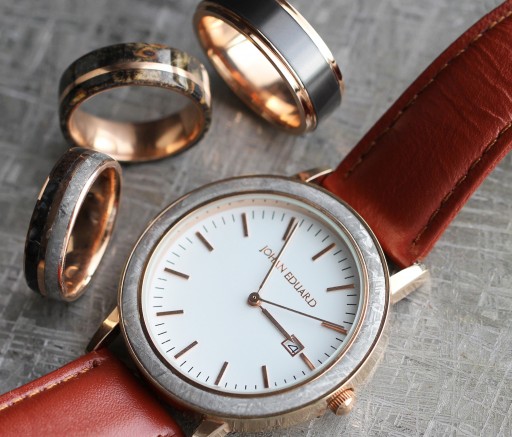 Johan Eduard Meteorite Watch with Rose Gold Case