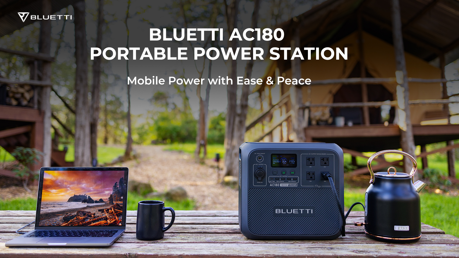 BLUETTI AC180 1800W 1152Wh Portable Power Station MPPT Solar Generator For  Trip