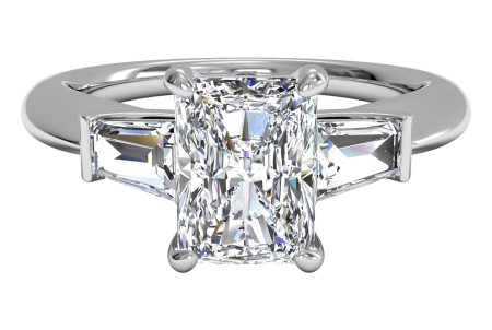 Ritani Radiant-cut Tapered Baguette Diamond Engagement Ring