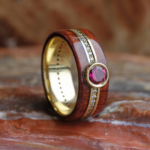 Distinctly Johan Ruby, Rosewood and Diamond Eternity Band
