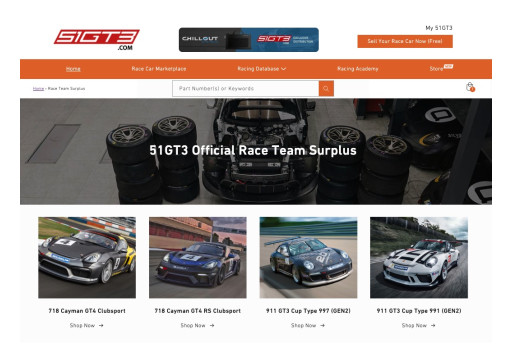 51GT3.COM Launches World's First Online Race Team Surplus Store to Facilitate Unused Race Car Parts Trading