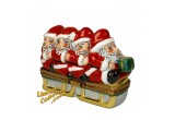 Four Santas on a Sled Limoges Box from LimogesCollector.com