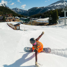 Snowboarder carves up Summer at Banff Sunshine Village